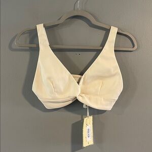 NWT Vintage Havana cream faux leather bra‎ top Size Small